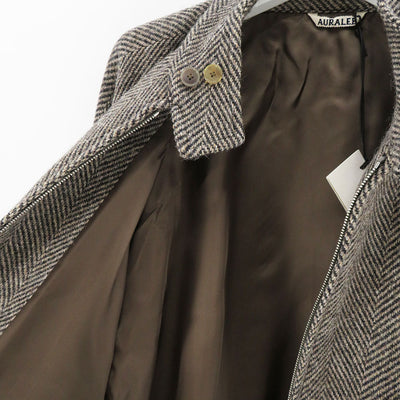 【AURALEE/オーラリー】<br>LAMA SHETLAND WOOL TWEED ZIP BLOUSON <br>A24AB03LS