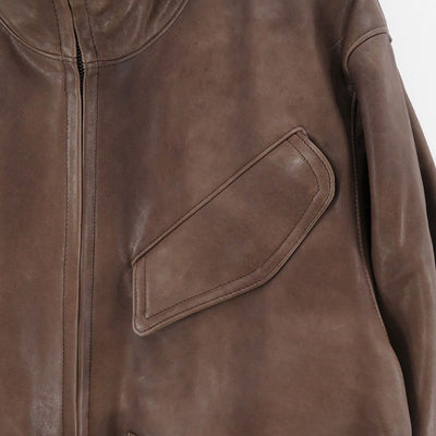 【AURALEE/オーラリー】<br>HEAVY LAMB LEATHER ZIP BLOUSON <br>A24AB01LA