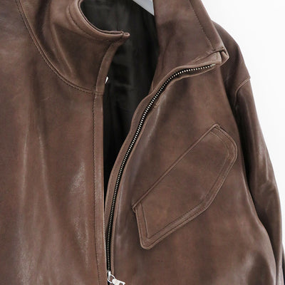 【AURALEE/オーラリー】<br>HEAVY LAMB LEATHER ZIP BLOUSON <br>A24AB01LA