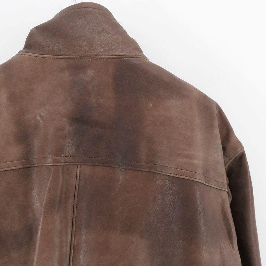 【AURALEE/オーラリー】<br>HEAVY LAMB LEATHER ZIP BLOUSON <br>A24AB01LA