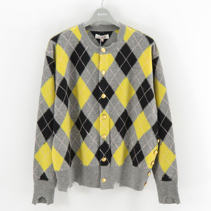 M A S U/エムエーエスユー】DIAMOND SCRAPED CARDIGAN M26H9KN003の