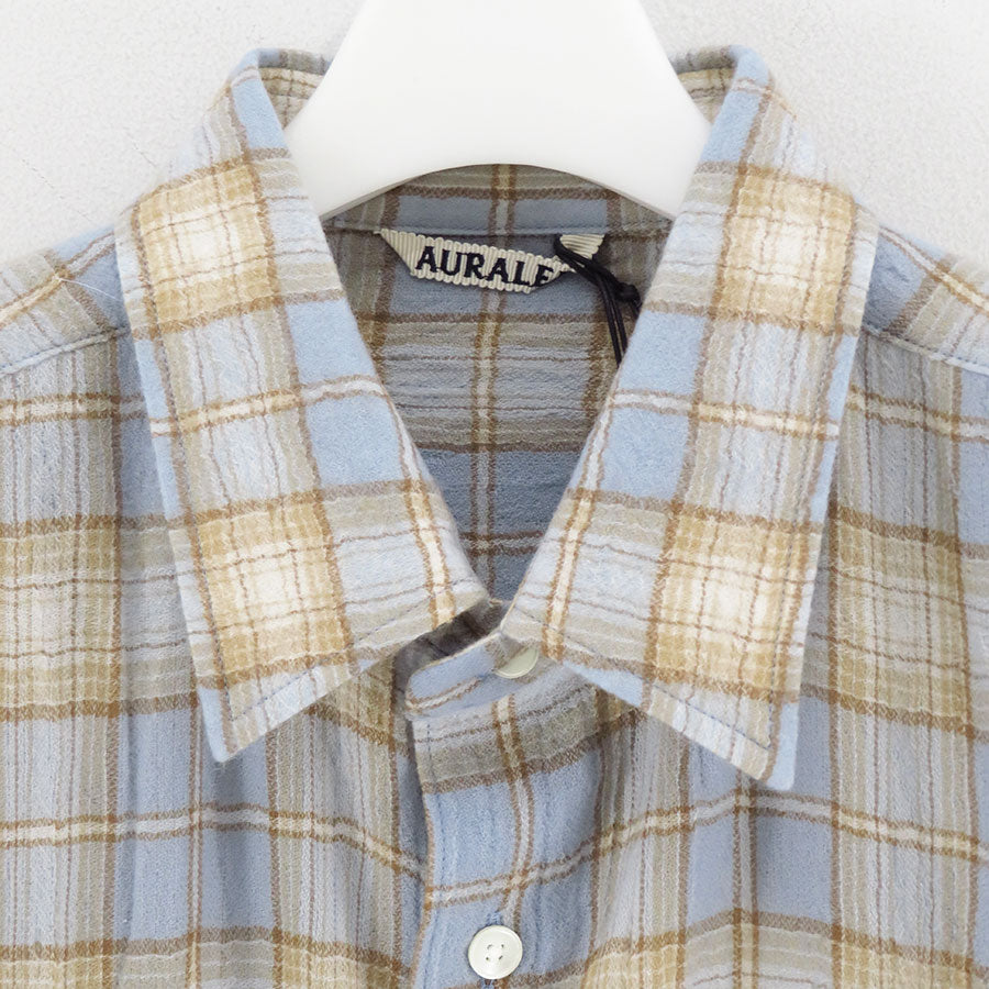 【10/3からポイント10%還元】<br>【AURALEE/オーラリー】<br>AIRY WOOL CHECK SHIRT <br>A25AS01WN