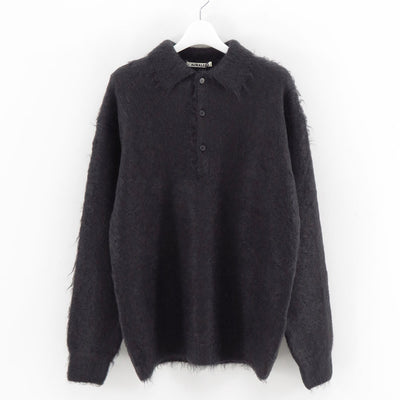 【10/3からポイント10%還元】<br>【AURALEE/オーラリー】<br>BRUSHED SUPER KID MOHAIR KNIT POLO <br>A25AP01KM