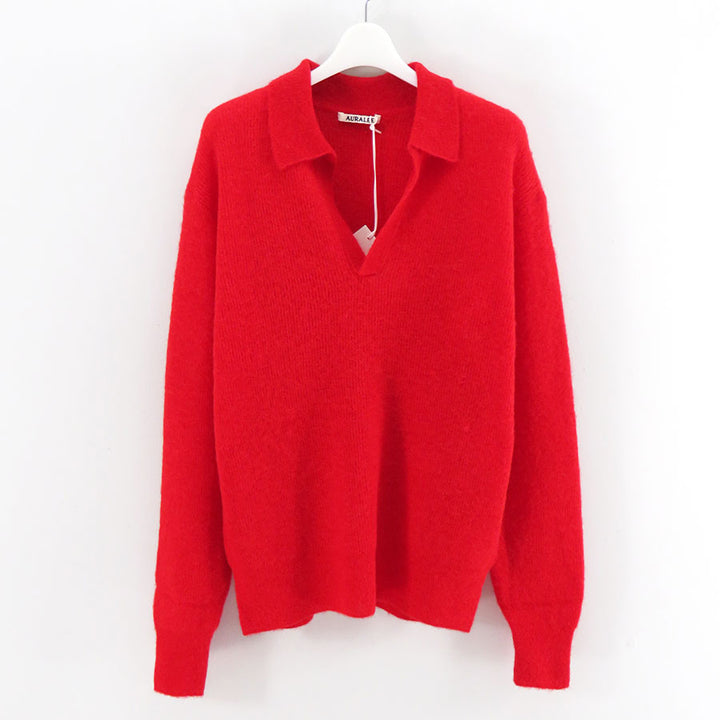 AURALEE/オーラリー】BABY SURI ALPACA SHEER KNIT SKIPPER POLO