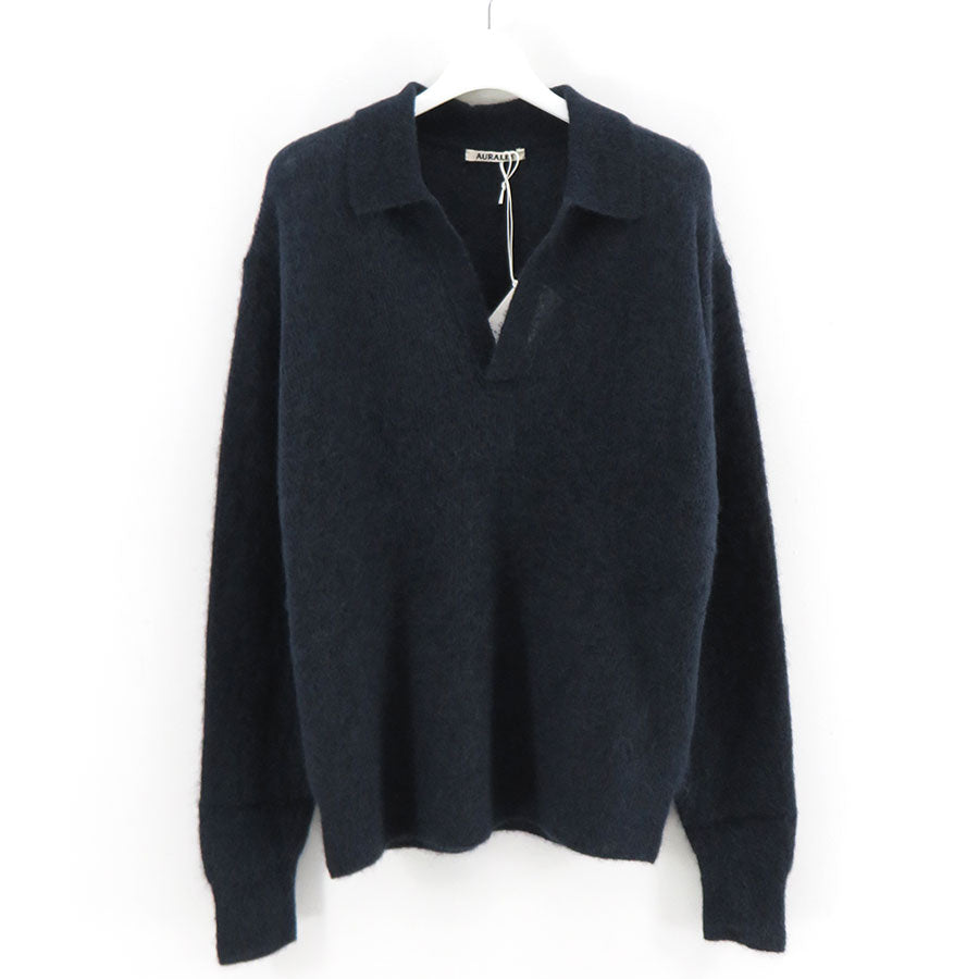 AURALEE/オーラリー】BABY SURI ALPACA SHEER KNIT SKIPPER POLO
