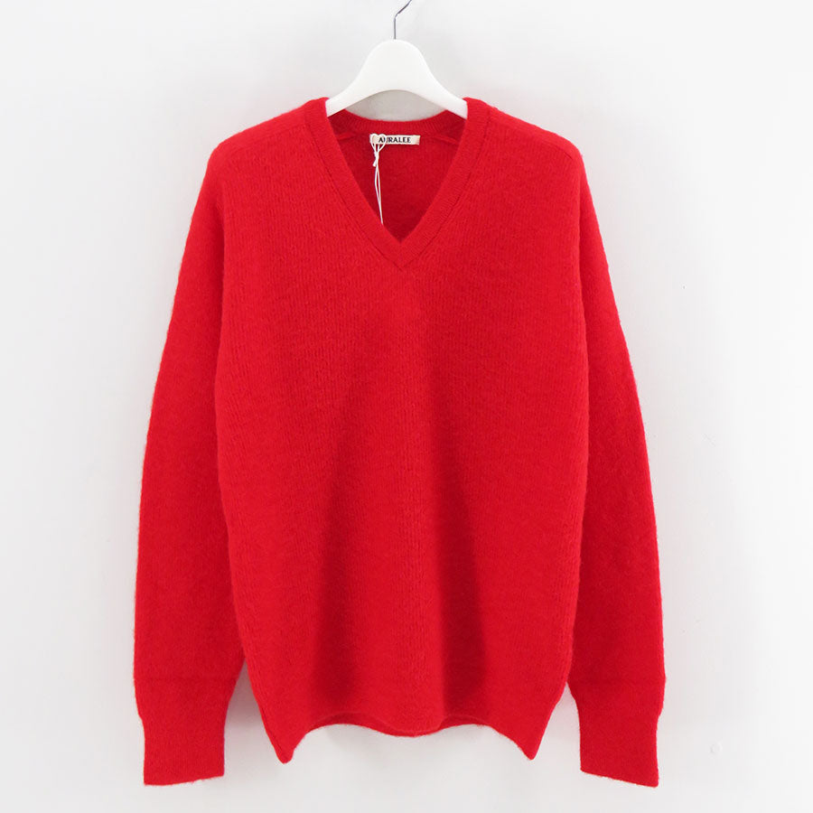 AURALEE/オーラリー】BABY SURI ALPACA SHEER KNIT V-NECK P/O