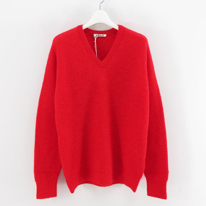 AURALEE/オーラリー】BABY SURI ALPACA SHEER KNIT V-NECK P/O