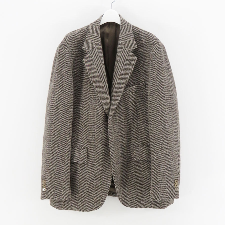 【AURALEE/オーラリー】<br>LAMA SHETLAND WOOL TWEED OVER JACKET <br>A24AJ02LS