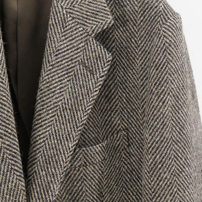 【AURALEE/オーラリー】<br>LAMA SHETLAND WOOL TWEED OVER JACKET <br>A24AJ02LS