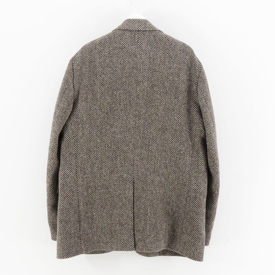 【AURALEE/オーラリー】<br>LAMA SHETLAND WOOL TWEED OVER JACKET <br>A24AJ02LS