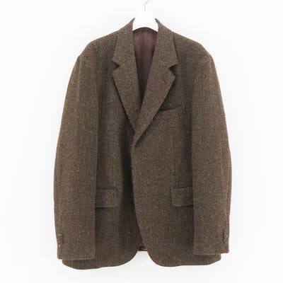 【AURALEE/オーラリー】<br>LAMA SHETLAND WOOL TWEED OVER JACKET <br>A24AJ02LS