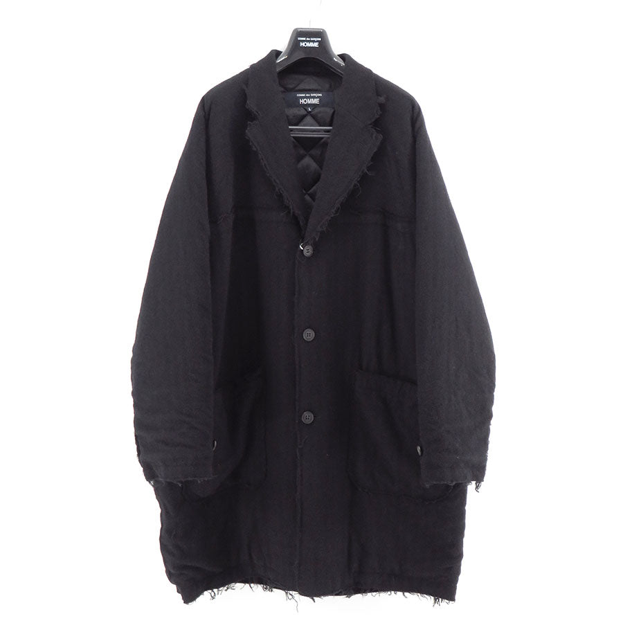 【COMME des GARCONS HOMME】<br>ウールツイードヘリンボーン製品洗3Bコート <br>HP-C003-051