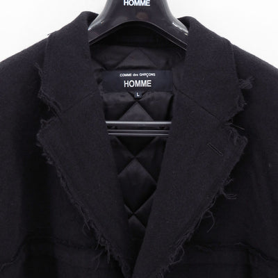 【COMME des GARCONS HOMME】<br>ウールツイードヘリンボーン製品洗3Bコート <br>HP-C003-051