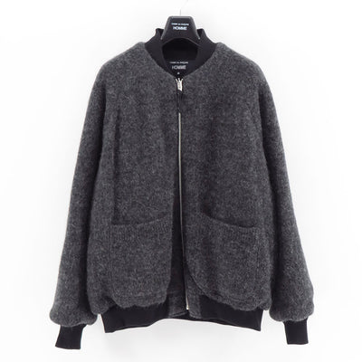 【COMME des GARCONS HOMME】<br>ウールモヘヤスムース×綿ナイロングログランリバーシブルリブブルゾン <br>HP-J020-051