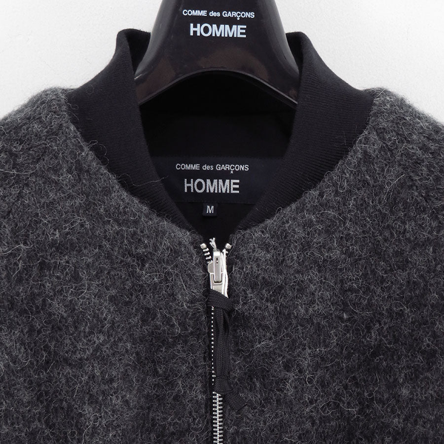 【COMME des GARCONS HOMME】<br>ウールモヘヤスムース×綿ナイロングログランリバーシブルリブブルゾン <br>HP-J020-051