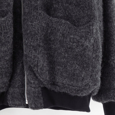 【COMME des GARCONS HOMME】<br>ウールモヘヤスムース×綿ナイロングログランリバーシブルリブブルゾン <br>HP-J020-051