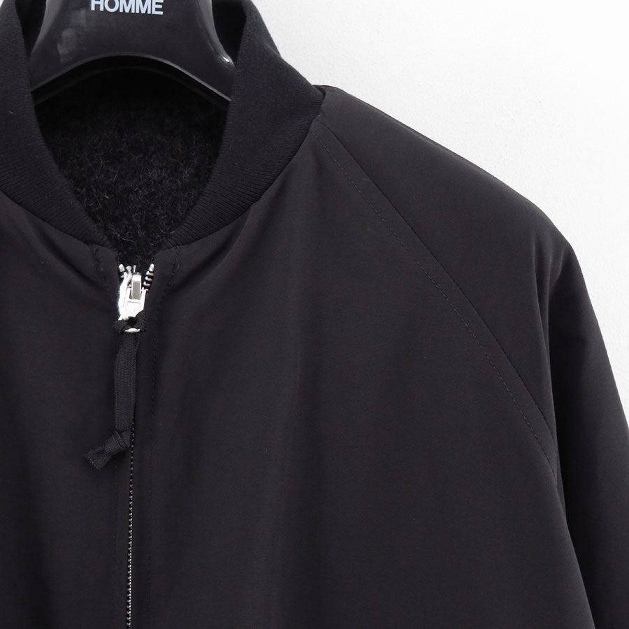 【COMME des GARCONS HOMME】<br>ウールモヘヤスムース×綿ナイロングログランリバーシブルリブブルゾン <br>HP-J020-051