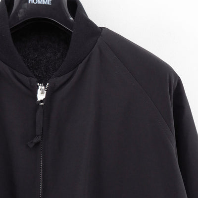 【COMME des GARCONS HOMME】<br>ウールモヘヤスムース×綿ナイロングログランリバーシブルリブブルゾン <br>HP-J020-051