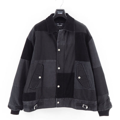 【COMME des GARCONS HOMME】<br>綿オックス×多素材MIX製品加工A-1デッキジャケット <br>HP-J021-051