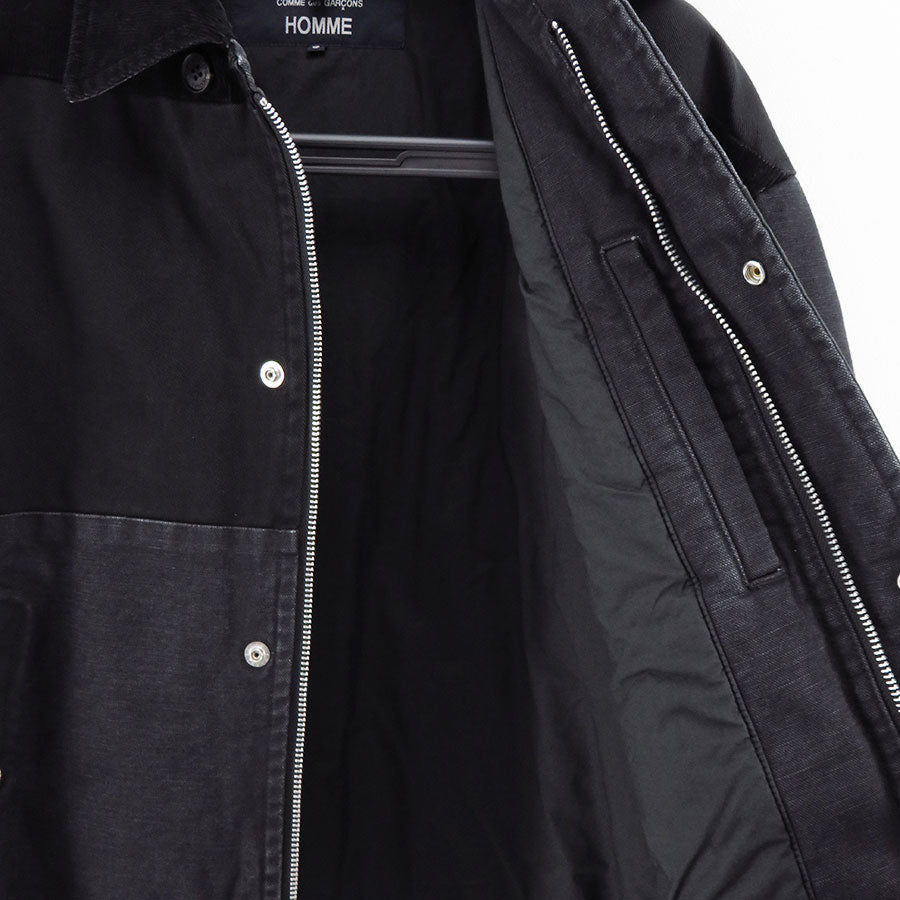 【COMME des GARCONS HOMME】<br>綿オックス×多素材MIX製品加工A-1デッキジャケット <br>HP-J021-051