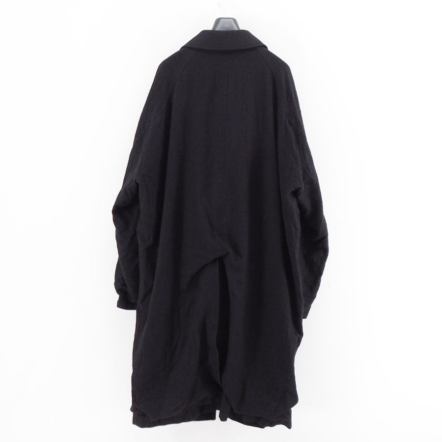 【COMME des GARCONS HOMME】<br>ウールサージ製品縮絨ステンカラーコート <br>HP-C101-051