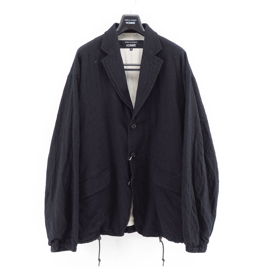 田中オム期 コムデギャルソンオム 縮絨3B テーラードジャケット ブラック COMME des GARCONS HOMME - コムデギャルソンオム25FWウール