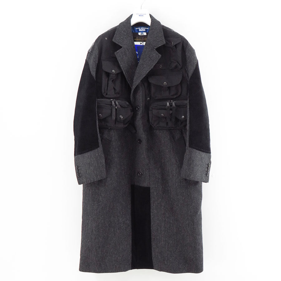 【JUNYA WATANABE MAN】<br>ウールツイード×綿フランネルチェック×エステルオックス FILSON Wネームコート <br>WP-C007-051