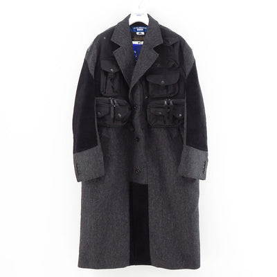 【JUNYA WATANABE MAN】<br>ウールツイード×綿フランネルチェック×エステルオックス FILSON Wネームコート <br>WP-C007-051