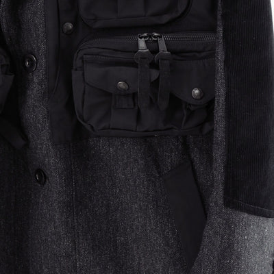 【JUNYA WATANABE MAN】<br>ウールツイード×綿フランネルチェック×エステルオックス FILSON Wネームコート <br>WP-C007-051