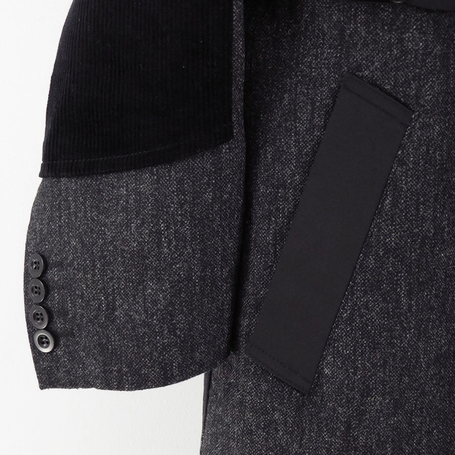 【JUNYA WATANABE MAN】<br>ウールツイード×綿フランネルチェック×エステルオックス FILSON Wネームコート <br>WP-C007-051