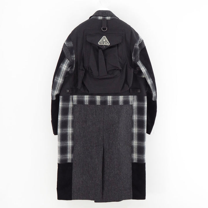 美品 19AW JUNYA WATANABE MAN ウールツイード コート 送料無料】コート ウールツイード×綿フランネルチェック