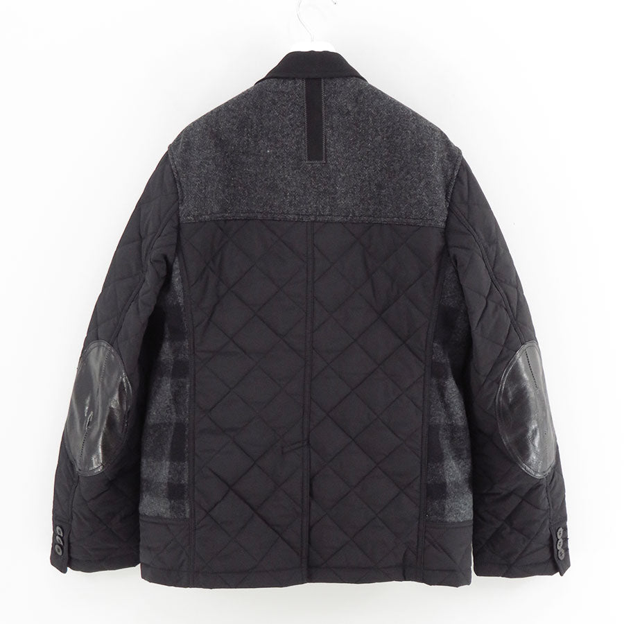 【JUNYA WATANABE MAN】<br>マッキーノウール×エステルタフタキルティング×レザー FILSON Wネームジャケット <br>WP-J003-051