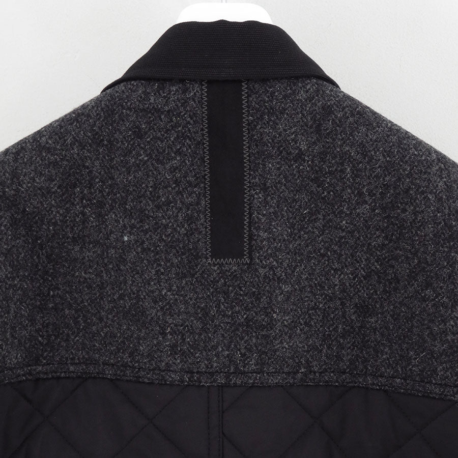 【JUNYA WATANABE MAN】<br>マッキーノウール×エステルタフタキルティング×レザー FILSON Wネームジャケット <br>WP-J003-051