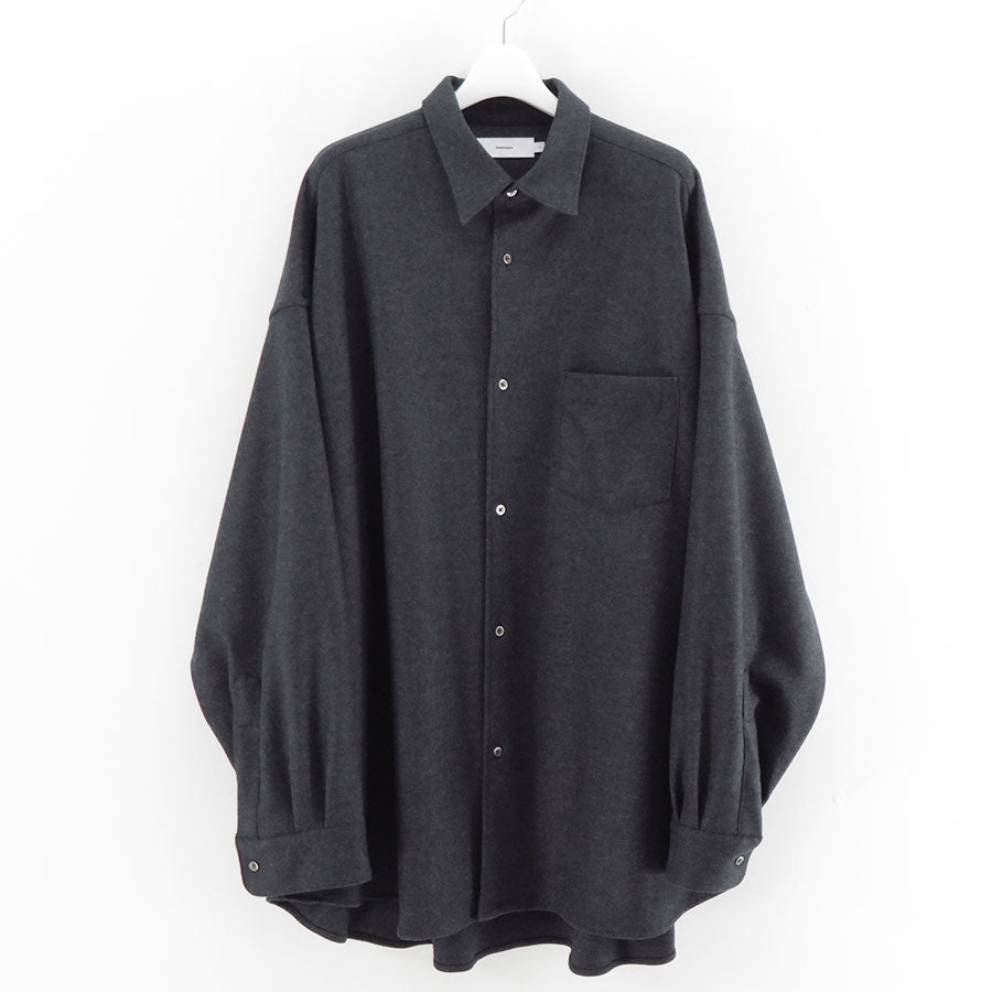 【Graphpaper/グラフペーパー】<br>Wool Smooth Flannel Oversized Regular Collar Shirt <br>GU253-50221B