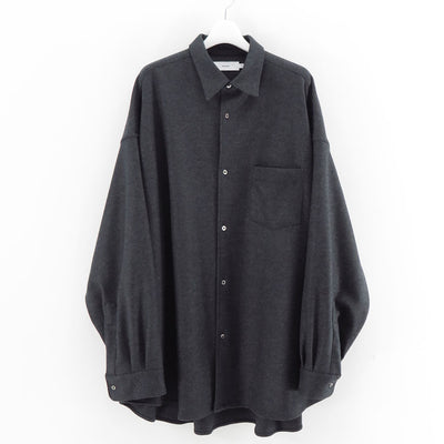 【Graphpaper/グラフペーパー】<br>Wool Smooth Flannel Oversized Regular Collar Shirt <br>GU253-50221B