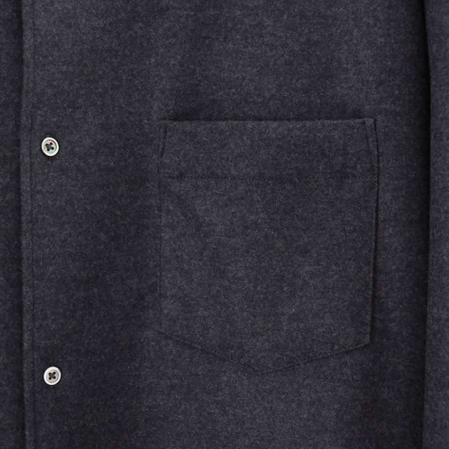 【Graphpaper/グラフペーパー】<br>Wool Smooth Flannel Oversized Regular Collar Shirt <br>GU253-50221B