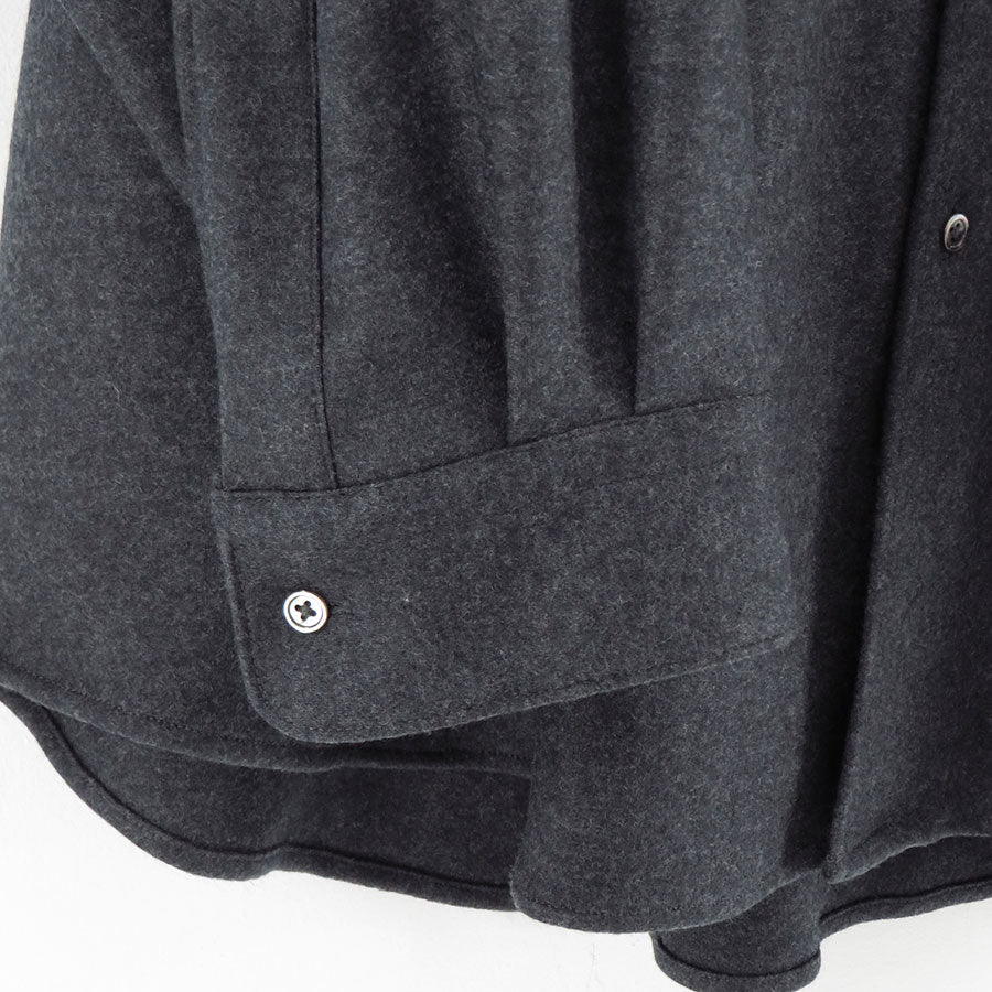【Graphpaper/グラフペーパー】<br>Wool Smooth Flannel Oversized Regular Collar Shirt <br>GU253-50221B