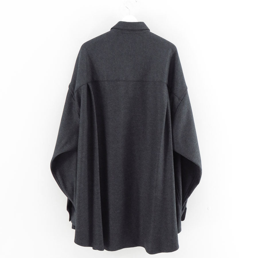 【Graphpaper/グラフペーパー】<br>Wool Smooth Flannel Oversized Regular Collar Shirt <br>GU253-50221B