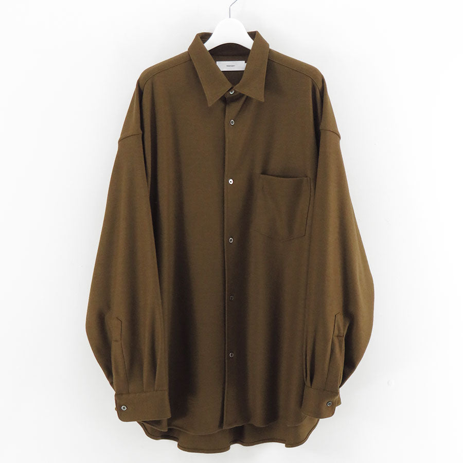 【Graphpaper/グラフペーパー】<br>Wool Smooth Flannel Oversized Regular Collar Shirt <br>GU253-50221B