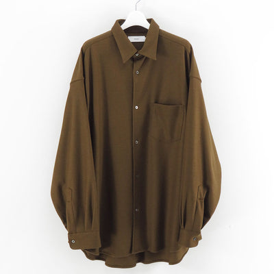 【Graphpaper/グラフペーパー】<br>Wool Smooth Flannel Oversized Regular Collar Shirt <br>GU253-50221B