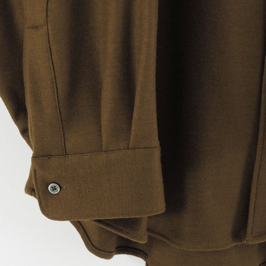 【Graphpaper/グラフペーパー】<br>Wool Smooth Flannel Oversized Regular Collar Shirt <br>GU253-50221B