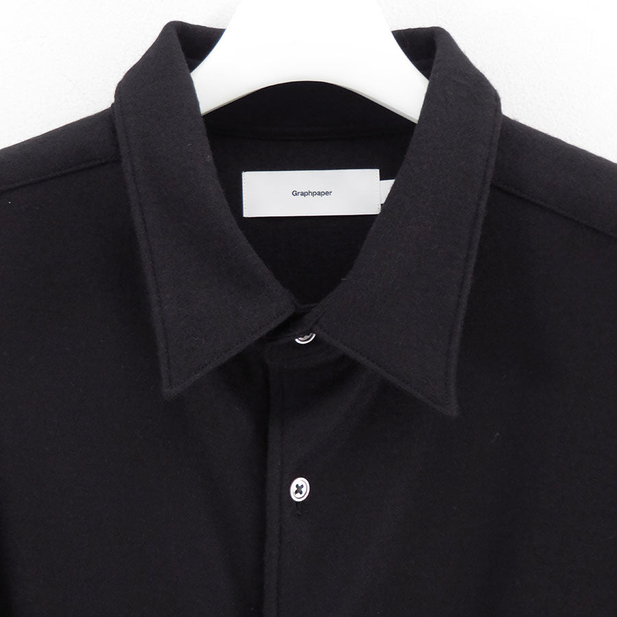 【Graphpaper/グラフペーパー】<br>Wool Smooth Flannel Oversized Regular Collar Shirt <br>GU253-50221B