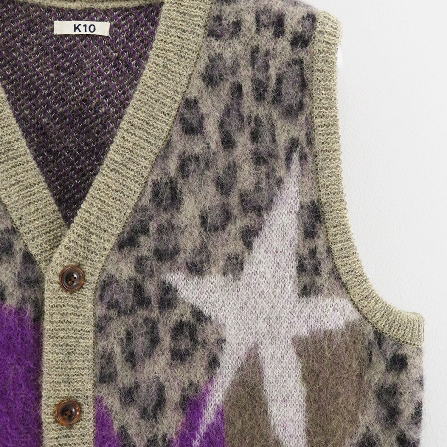 トップス KHOKI 24SS LEOPARD MOHAIR VEST KHOKI 24SS LEOPARD MOHAIR VEST