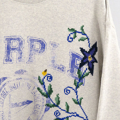 【KHOKI/コッキ】<br>Cross-stitch sweat shirt <br>24ss-t-02