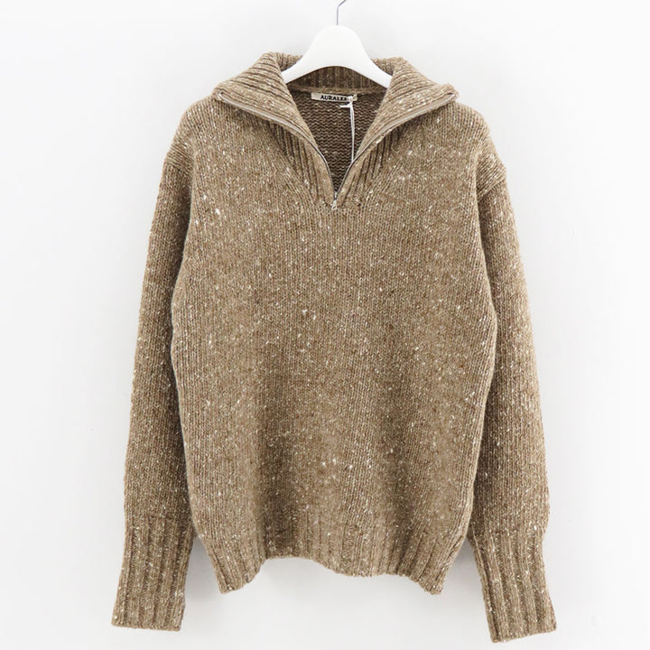 AURALEE/オーラリー】LOW-GAUGE HOMESPUN TWEED KNIT ZIP TURTLE