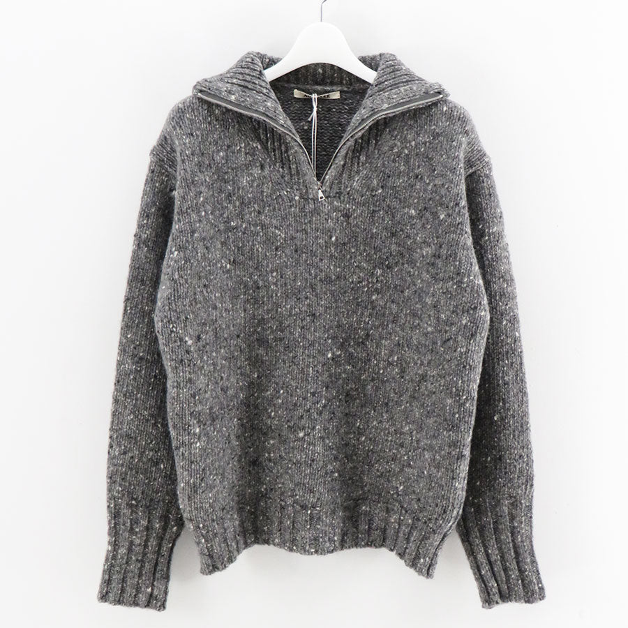 AURALEE/オーラリー】LOW-GAUGE HOMESPUN TWEED KNIT ZIP TURTLE