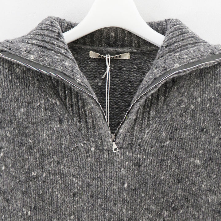 AURALEE/オーラリー】LOW-GAUGE HOMESPUN TWEED KNIT ZIP TURTLE