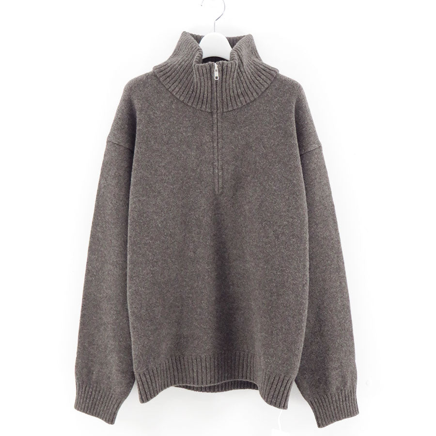 【ATON/エイトン】<br>LAMBS WOOL HALF SIP SWEATER <br>KRAGGW0403