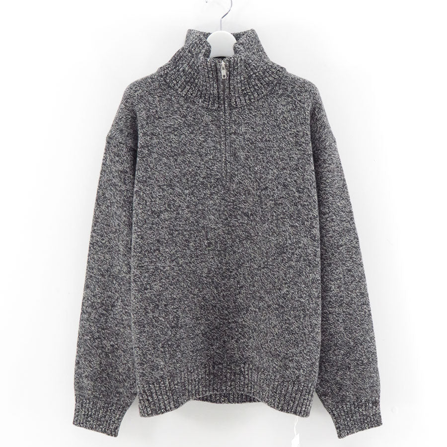 【ATON/エイトン】<br>LAMBS WOOL HALF SIP SWEATER <br>KRAGGW0403