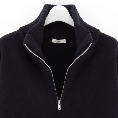 【ATON/エイトン】<br>LAMBS WOOL HALF SIP SWEATER <br>KRAGGW0403